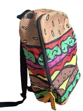 Novelty Funny Cheeseburger Backpack for Boys&Girls for School ,Travel ,Everyday